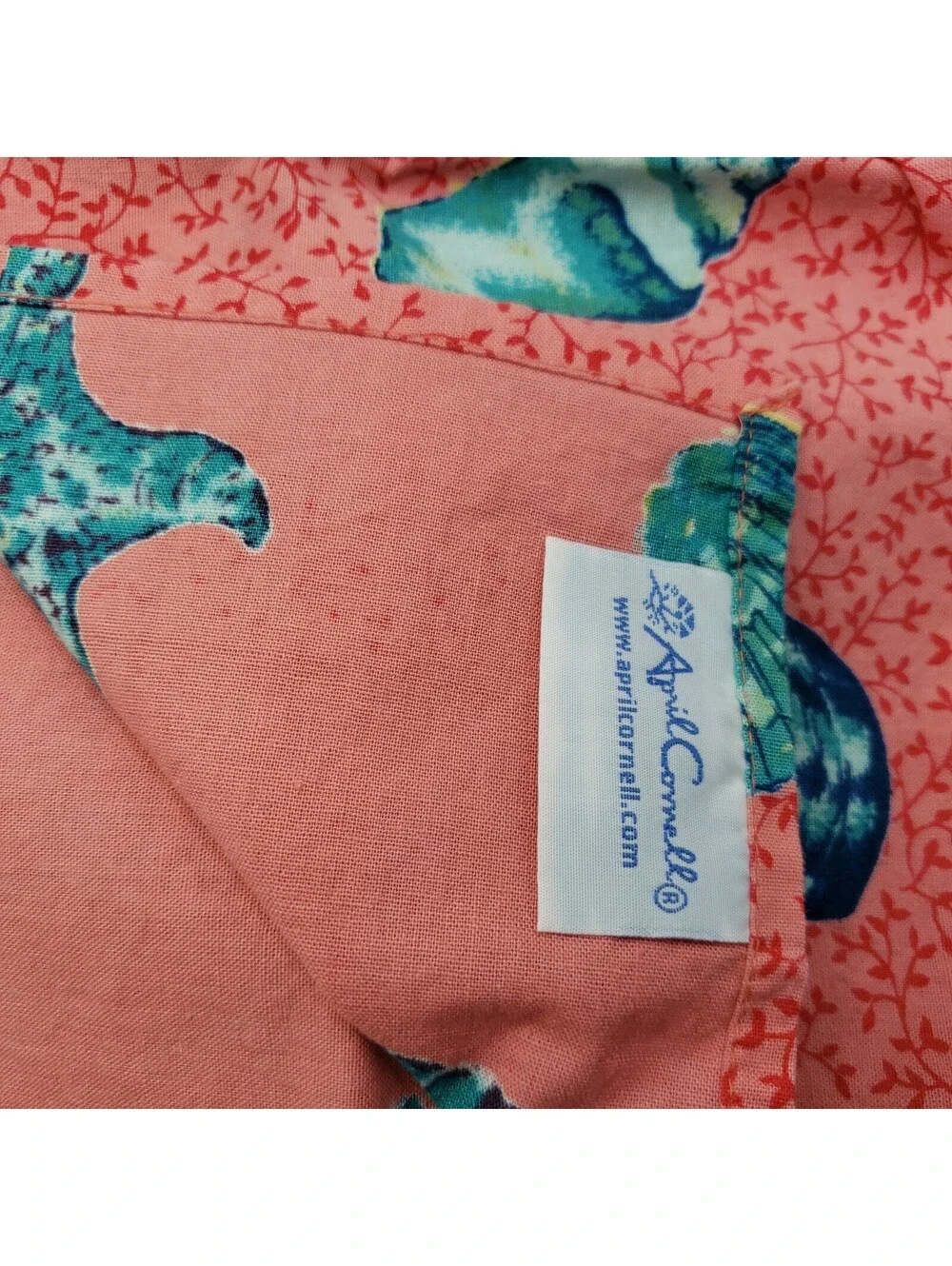 April Cornell Cotton Napkins Set of 8 Ocean Themed Shells Sea Life Conch Coral